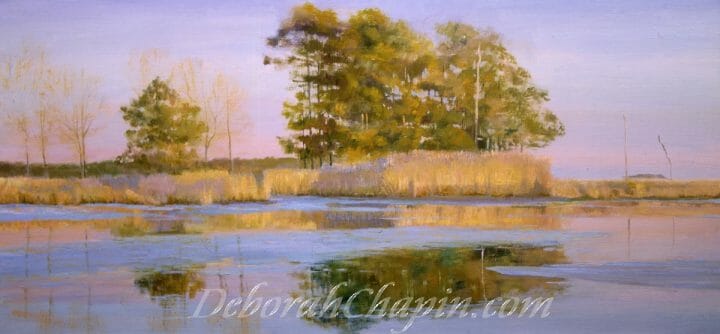 Canvas Prints Landscape Painting, Indian Summer, Winner of the Paint America Compeition, 16x34 original oil painted en plein air