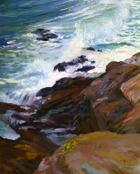 Private Collection, Sold Original Oil Paintings Archives. No Contest, 22x30 plein air oil, Brittany series, Deborah Chapin. Exhibited at National Arts Club