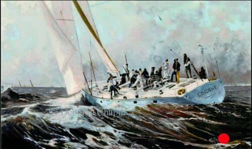 Marine Art Painting and introducing Canvas Prints, February Blast, 24x42 oil on linen canvas by Deborah Chapin