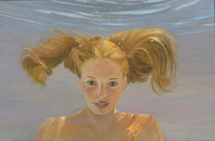 Limited Edition Canvas Print, Penny for Your Thoughts 20x30 oil on linen canvas by Deborah Chapin