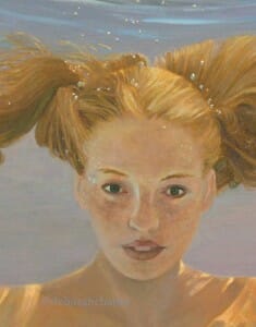 Painting Gallery closeup, Penny for Your Thoughts 20x30 oil on linen canvas by Deborah Chapin