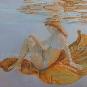 Underwater Art, Figurative, A Life in Balance, 21x34 oil painting on linen canvas by Deborah Chapin