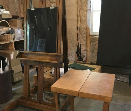 Easel and Model stand set up