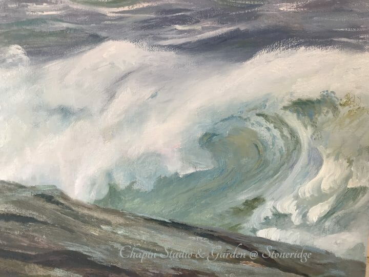 White Horses of the Sea I, oil on linen canvas is part of the #chapinstormpaintings by woman marine artist Deborah Chapin.