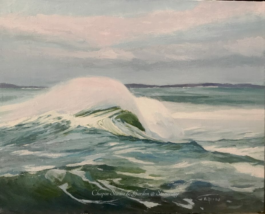 Maine Marine Artist - Coastal Series White Horses of the Sea 4 by Deborah Chapin Inspired by the Poem "White Horses of the Sea" Pemaquid Point Maine Art.