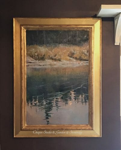 Moonlight in the Deep Woods by Deborah Chapin, newly hung on the studio wall for May 15th opening of Chapin Studio @ Stoneridge in Bristol ME