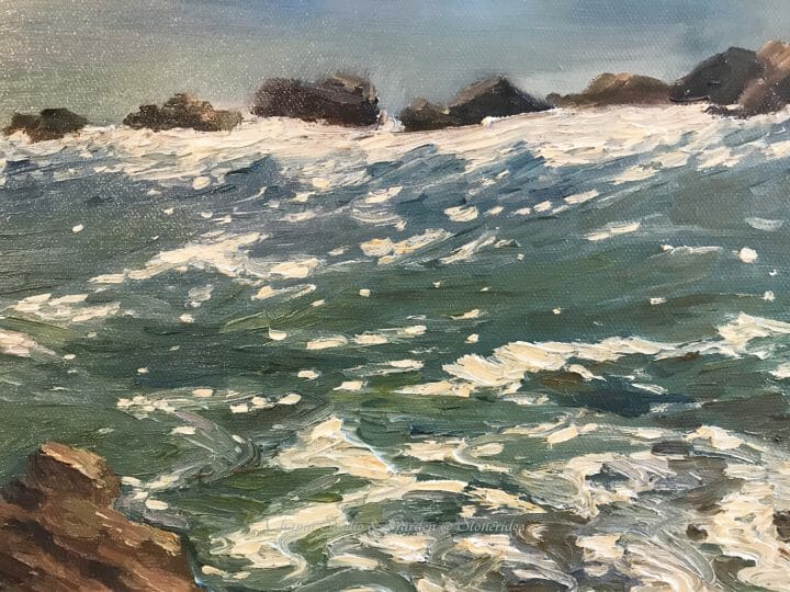 White Horses of the Sea I, oil on linen canvas is part of the #chapinstormpaintings by woman marine artist Deborah Chapin.