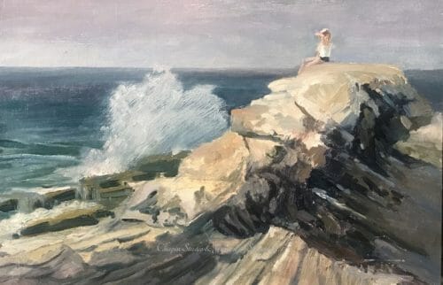 Surf Watcher - Pemaquid Point by Deborah Chapin