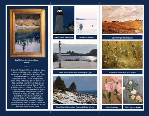 2021 Brochure Pemaquid Point Maine Artist, marine art, Maine Art, Deborah Chapin