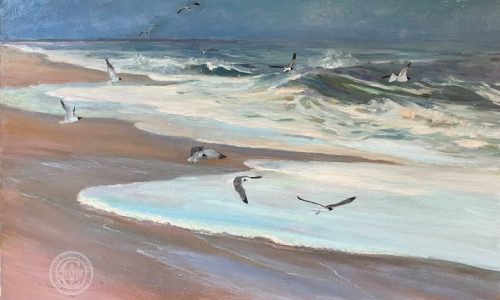 Plein air Surf painting, Carolina Coast by Deborah Chapin