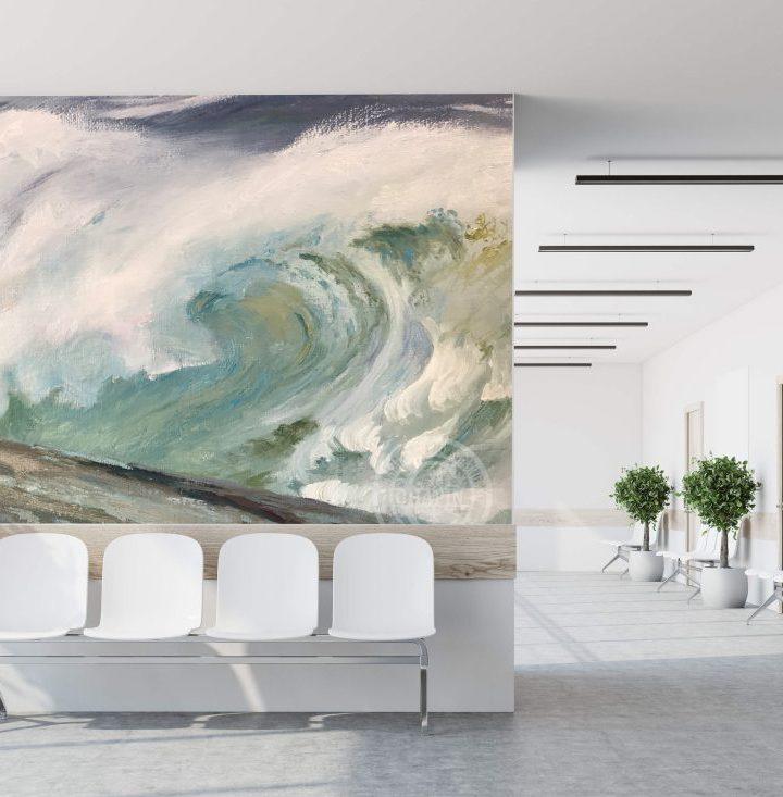 Mural, Large Format Mural Prints, White Horses of the Sea 1 by Deborah Chapin