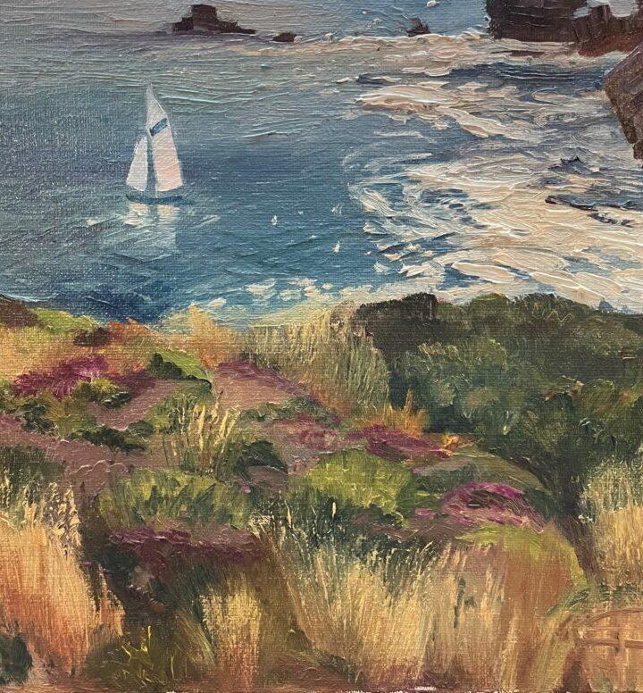 Coastal Seascape Painting, Afternoon Lull, by Deborah Chapin