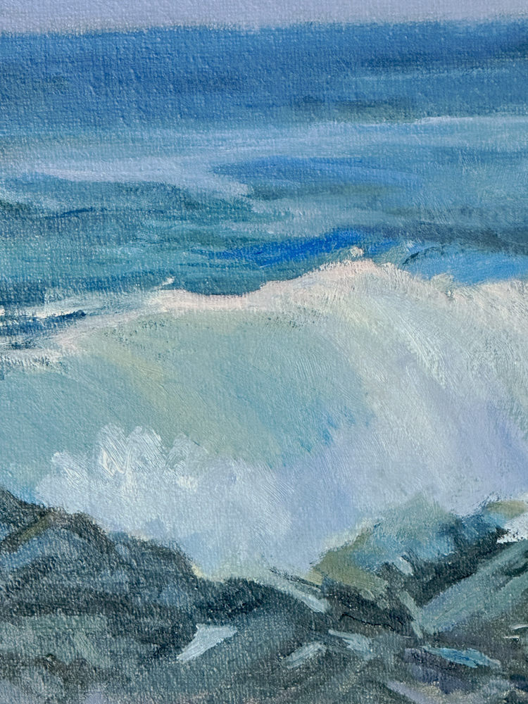 Maine Marine Artist - Coastal Series White Horses of the Sea 4 by Deborah Chapin Inspired by the Poem "White Horses of the Sea" Pemaquid Point Maine Art.