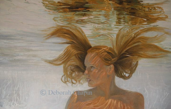Contemporary Realism Art Print, Invincible, Water Portrait Painting, Female Portrait