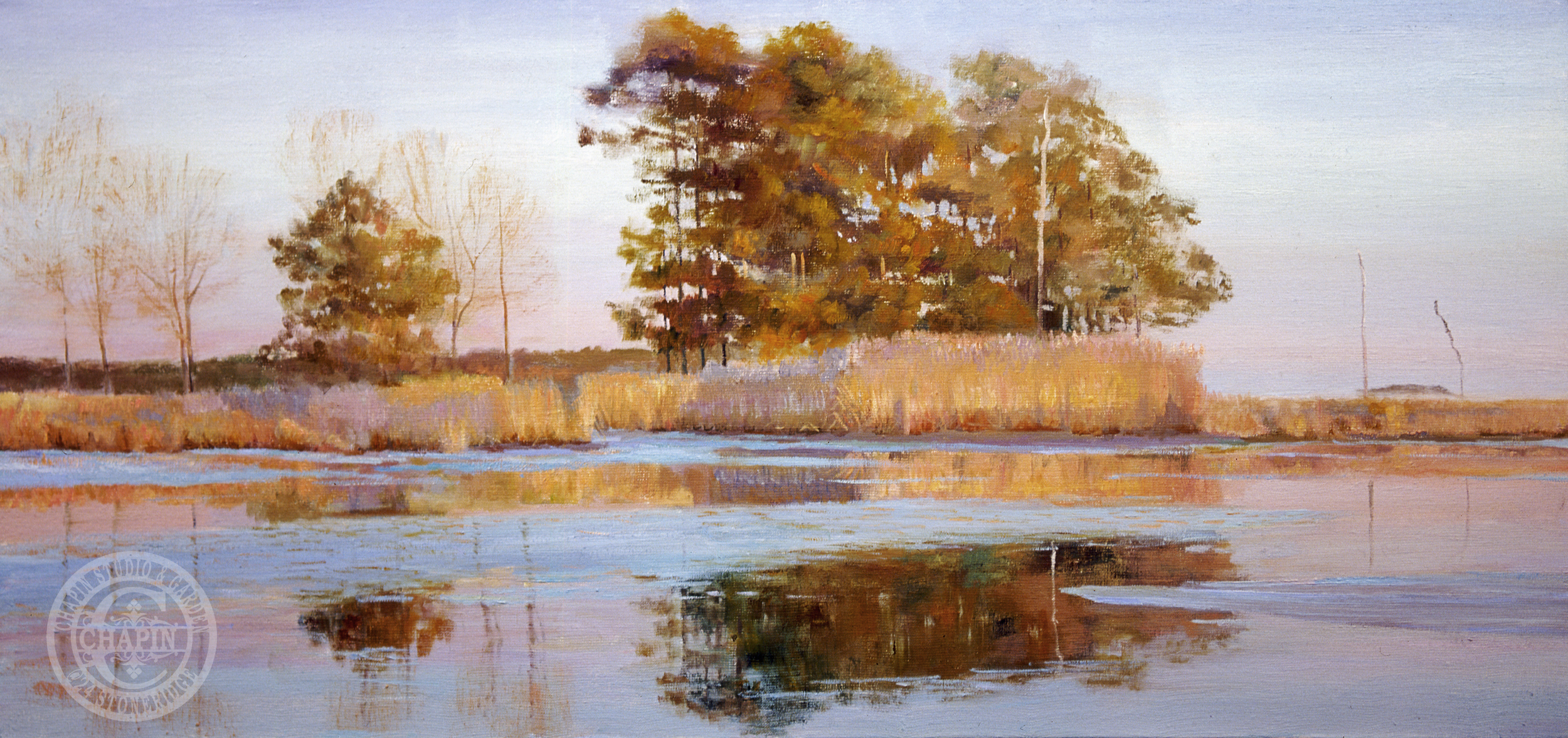 Art Print of Plein air oil Painting “Indian Summer” Award Winning Museum Collection by Deborah Chapin