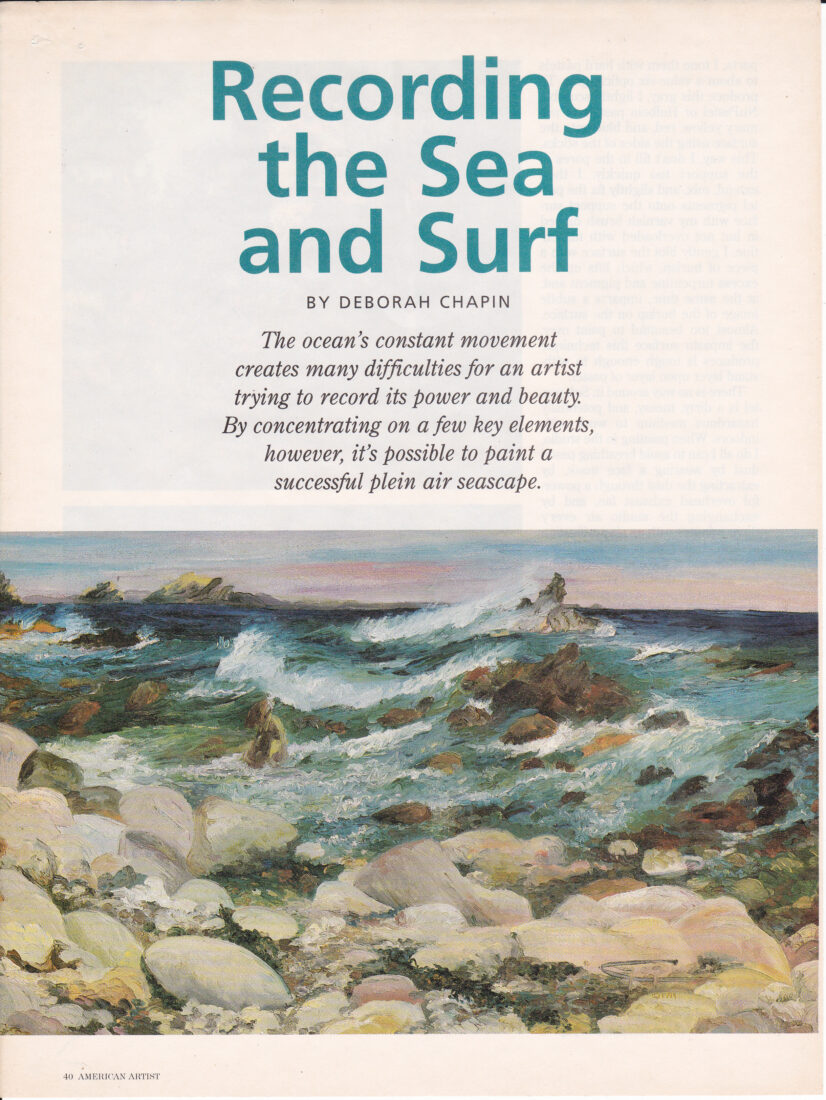 American Artist Article – Sea and Surf en Plein Air by Deborah Chapin